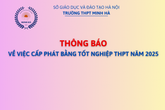 THÔNG BÁO VỀ VIỆC CẤP PHÁT BẰNG TỐT NGHIỆP THPT 2025