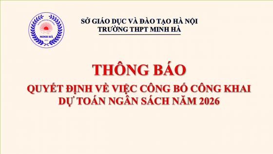 THÔNG BÁO QUYẾT ĐỊNH VỀ VIỆC CÔNG BỐ CÔNG KHAI DỰ TOÁN NGÂN SÁCH NĂM 2026