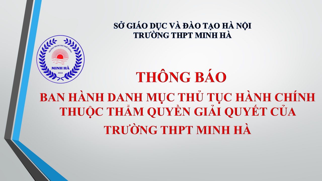 Thông báo ban hành danh mục thủ tục hành chính